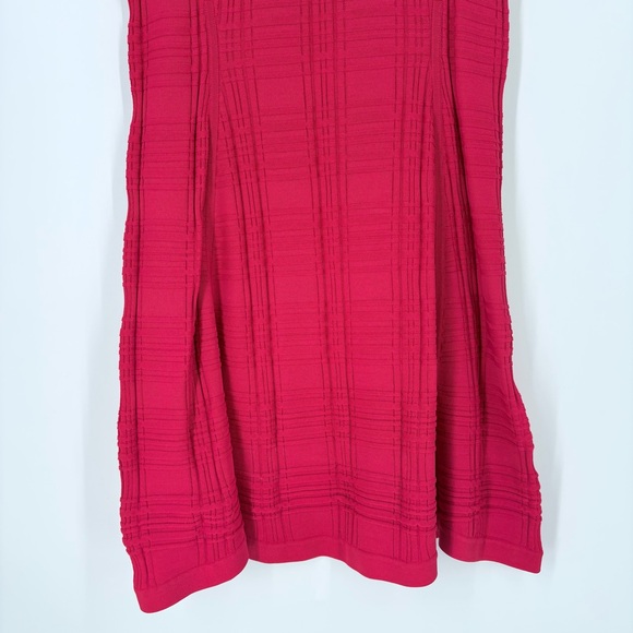 Kate Spade New York Red Knit Textured Fit & Flare Midi Dress - Picture 9 of 11